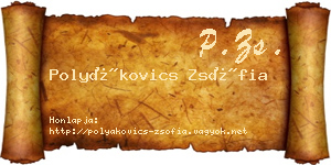 Polyákovics Zsófia névjegykártya