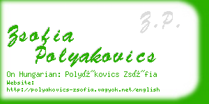 zsofia polyakovics business card